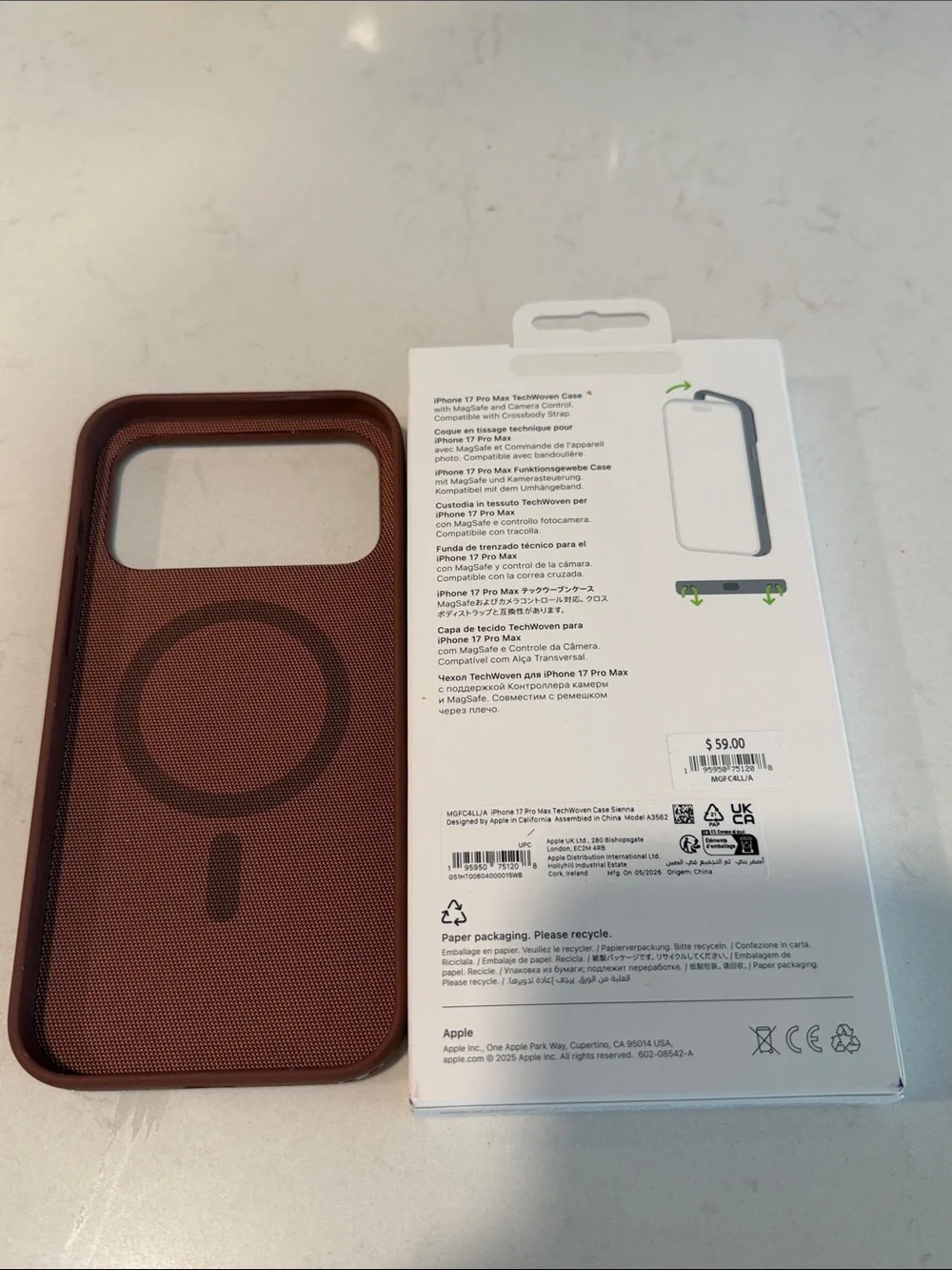 Apple TechWoven iPhone 17 Pro Max Case - Sienna - Almost New